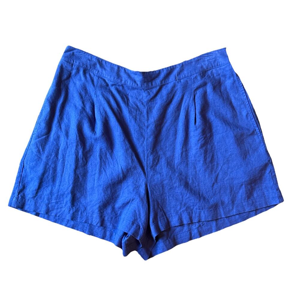 Madewell NWT XL Blue Shorts Nordstrom Linen Viscose Blend Loose Fit Casual Nice - Picture 2 of 16